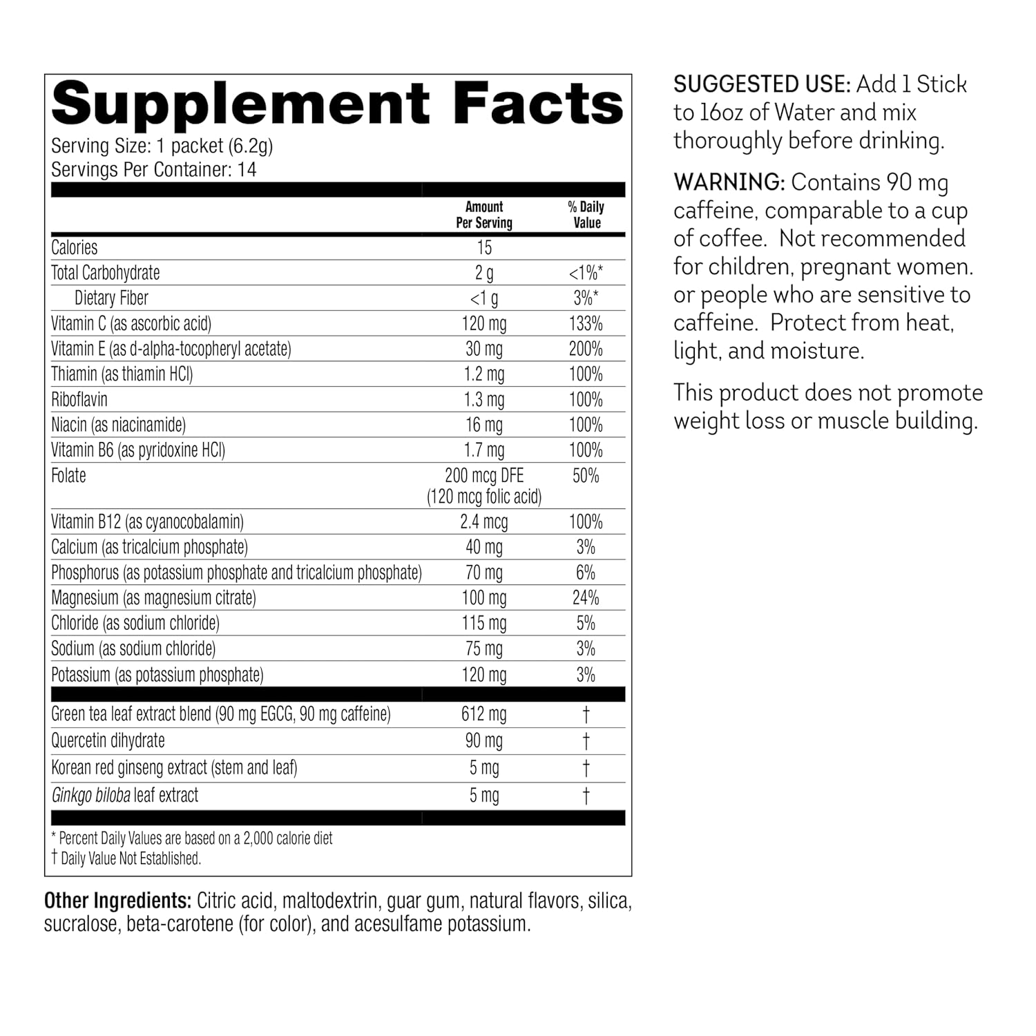 FAST BOOST Energy & Hydration Drink Mix - Orange | Sugar Free Electrolyte Powder Packets with Antioxidants, Green Tea Extract, B Vitamins, Vitamin C & E | 14 Stick Packs - Image 2