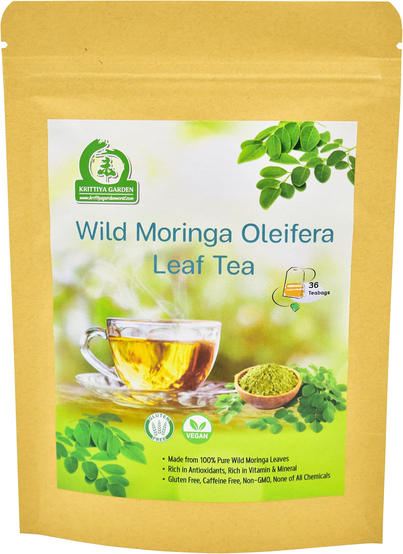 Wild Moringa Oleifera Leaf Tea 36-Teabags (1.9oz)