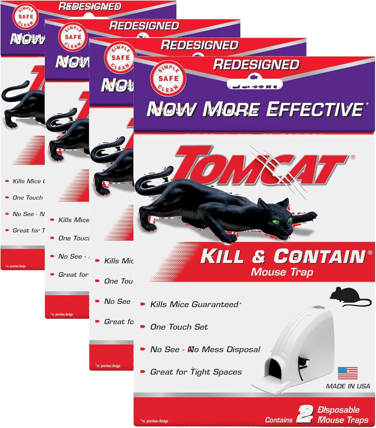 Tomcat Kill & Contain Mouse Trap, 2-Pack (4 Traps)