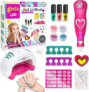 Toys for 5 6 7 8 9 10 Year Old Girls, Kids Nail Polish Sets for Girls, Kids Makeup Sets for Girls, Present for 5-9 Year Old Girl, Nail Art Craft Kits for Kids, Best Gift for 5 6 7 8 9 Year Old Girl