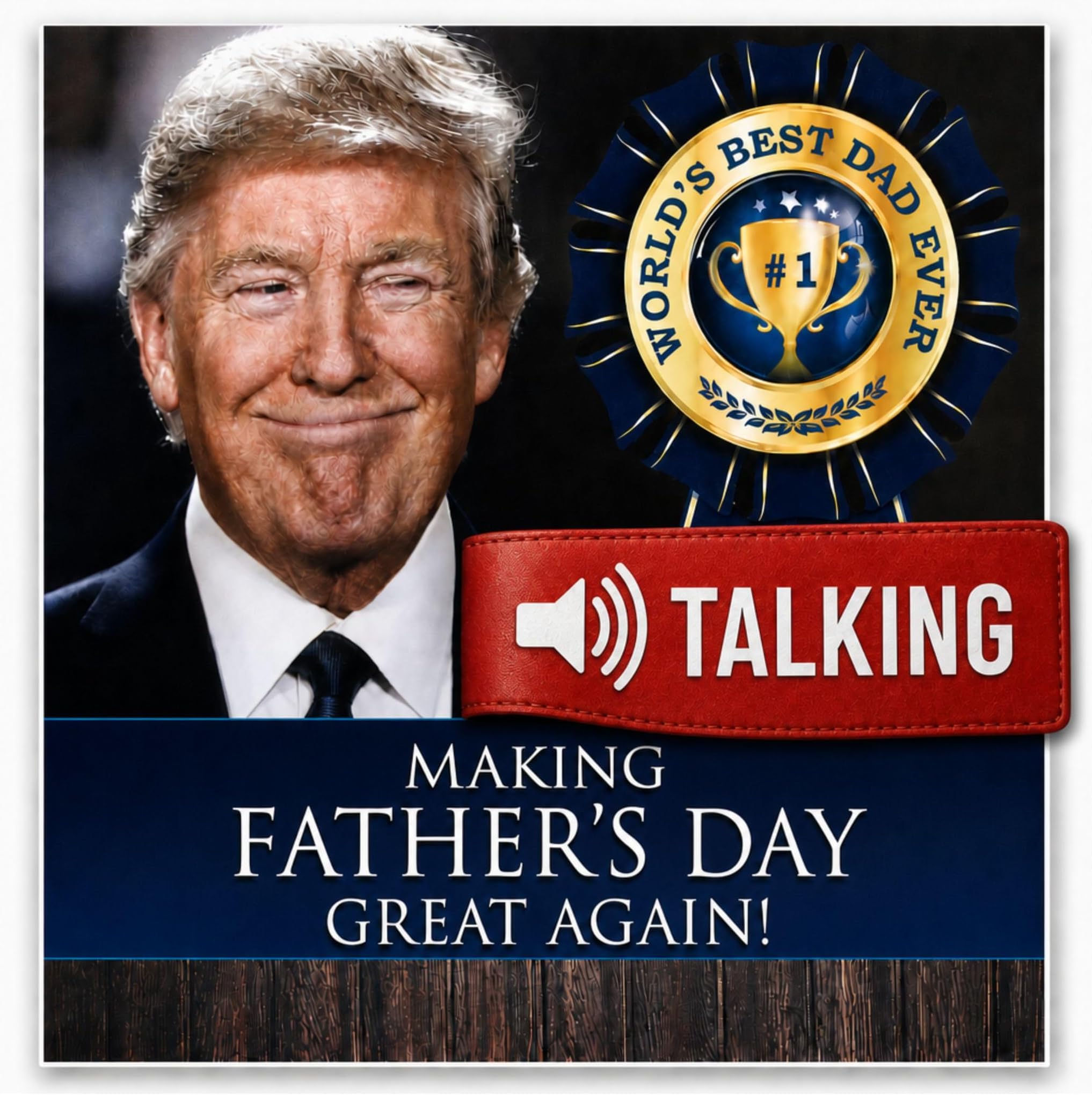 Talking Donald Trump Fathers Day Card with Sound - Hear Trump's Real Voice, Funny Novelty Fathers Day Card for Dad from Daughter, Son & Wife - Says "I Love You, Dad" When Opened, Keepsake