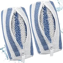 2-Piece Shoe Washing Bag – Shoe Washing Machine Washing Bag, 360 Cleaning Shoe Cover Basketball Shoe Cover, Shoe Cleaning Cover with Buckle Zip, Microfibre Laundry Bag Shoes