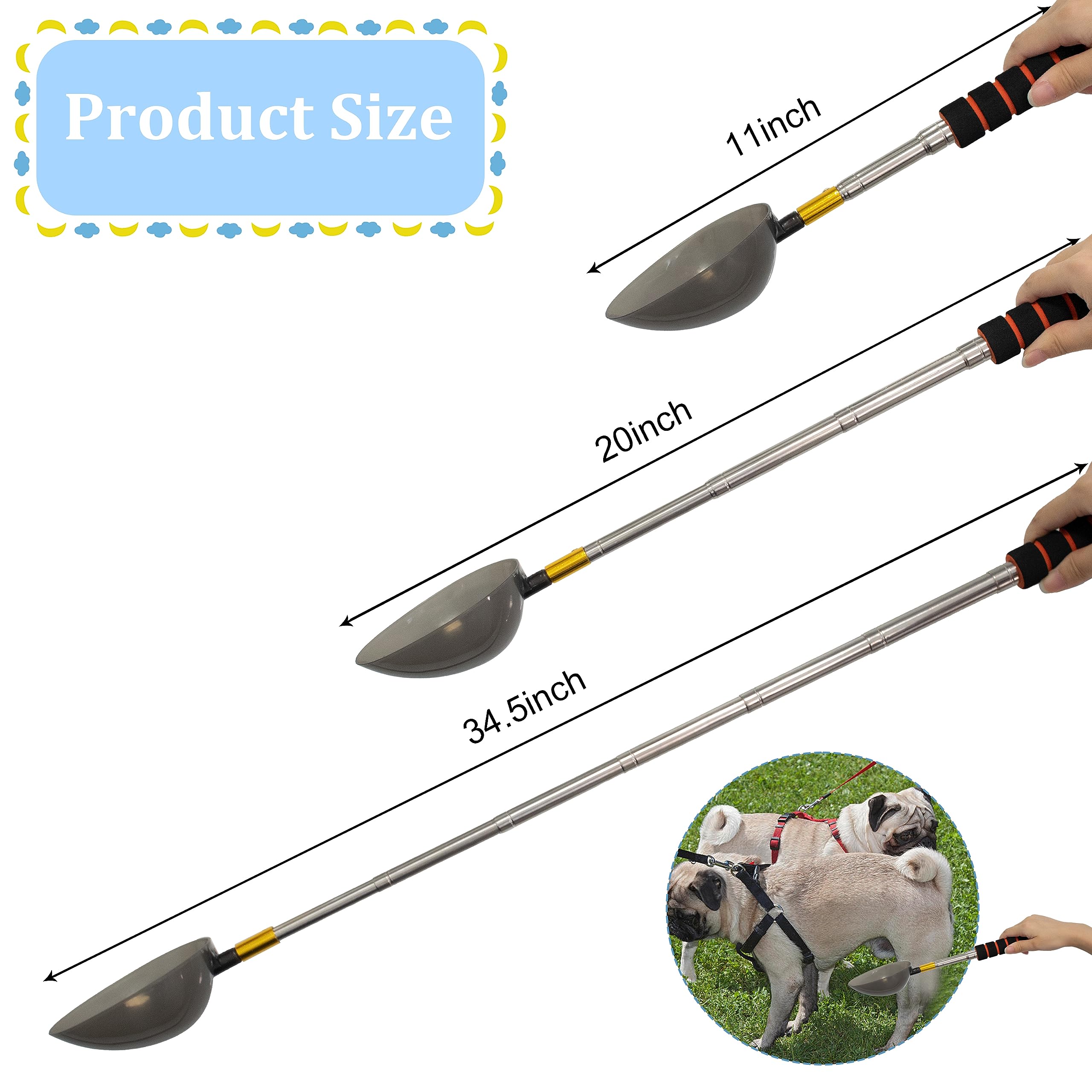 Dog Cat Urine Collector Reusable and Telescopic Dog Urine Catcher Non-invasive Dog Cat Pee Sample Collector extends to 30.5’’ Dog Pregnancy Pee Test Kit Dog Pee Stick for Male /Female Dogs Cats