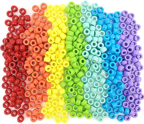 Miniatura 8 de 1000 cuentas lisas de poni de 0.236 x 0.394 pulgadas, cuentas de poni acrílicas multicolor pulidas para hacer pulseras y joyas, cuentas sueltas para