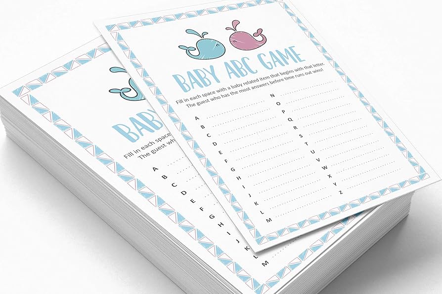 ♡a___ya.mi♡ Inkdotpot Set of 50 Baby ShoweráWord ScrambleáGame Cards It