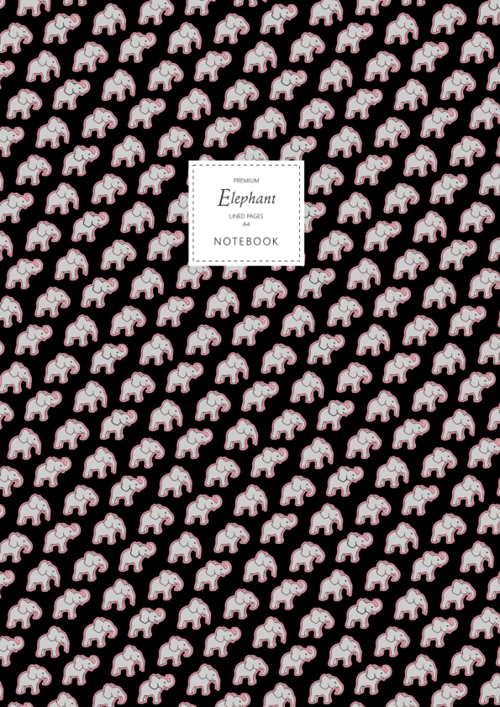 Elephant Notebook - Lined Pages - A4 - Premium: (Night Pink Edition) Fun notebook 192 lined pages (A4 / 8.27x11.69 inches / 21x29.7cm)