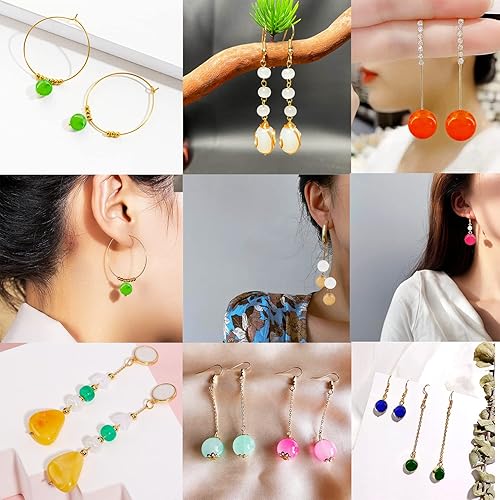 Miniatura 5 de Cuentas de vidrio de 0.394 pulgadas para la fabricación de joyas, cuentas de cristal redondas de 28 colores, cuentas de piedras preciosas, juego de