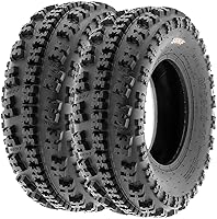 Vista 2 de SunF - Juego de 4 neumáticos delanteros y 20x11-8 traseros ATV UTV Knobby Sport, 6 PR sin cámara A027