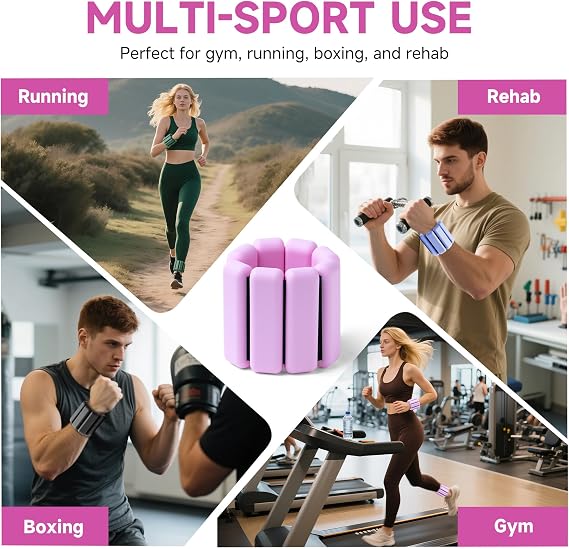 Weighted Bangles for Wrist and Ankle Weights for Women Each (Set of 2) | Workout Weights for Yoga, Pilates & Walking | Leg & Arm Weights Men