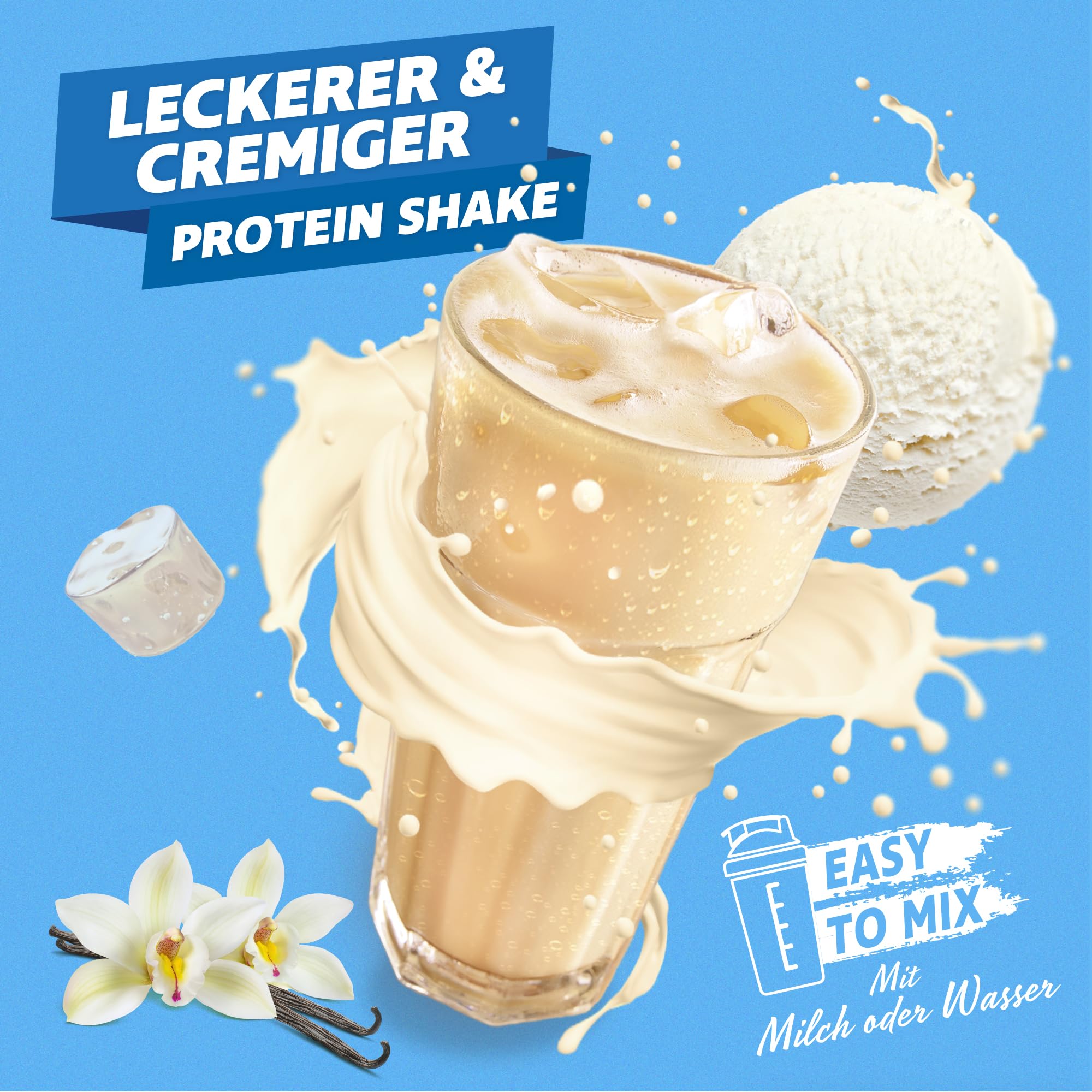 ALL STARS Hy-Pro Whey Protein Pulver ohne Zucker 400g Vanille - Cremiger Shake mit 30,8g Eiweiß pro Portion, 4 hochwertige Proteinkomponenten