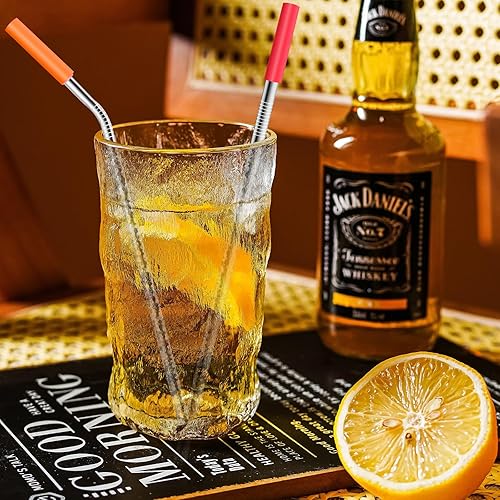 Miniatura 7 de Pajitas de acero inoxidable de repuesto para la serie Yeti Rambler y vasos simples modernos de 2030 onzas, 16 popotes de metal reutilizables con