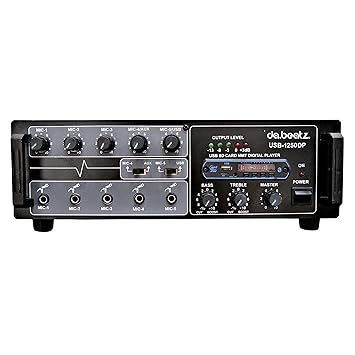 DaBeatz 120W Amplifier- Bluetooth, AUX, USB, SD Card, Perfect for Weddings, DJ Studios, and Electrifying Live Performances