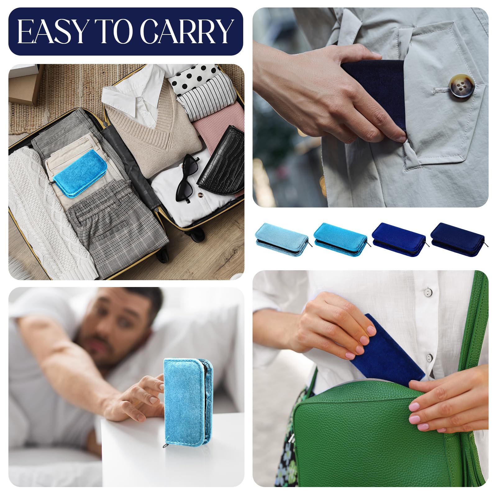 Coume Kit de manucure professionnel 8 en 1 en acier inoxydable avec étui de voyage luxueux - Cadeaux pour hommes, femmes, amis, collègues (série bleue)