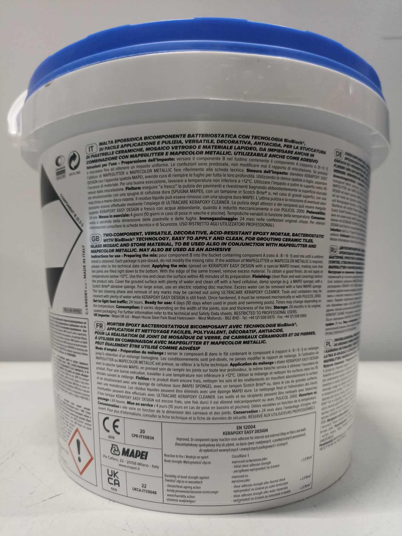 MAPEI Kerapoxy Easy Design 114 ANTRACITE - Stucco epossidico a due componenti decorativo, resistente agli acidi, 3 kg