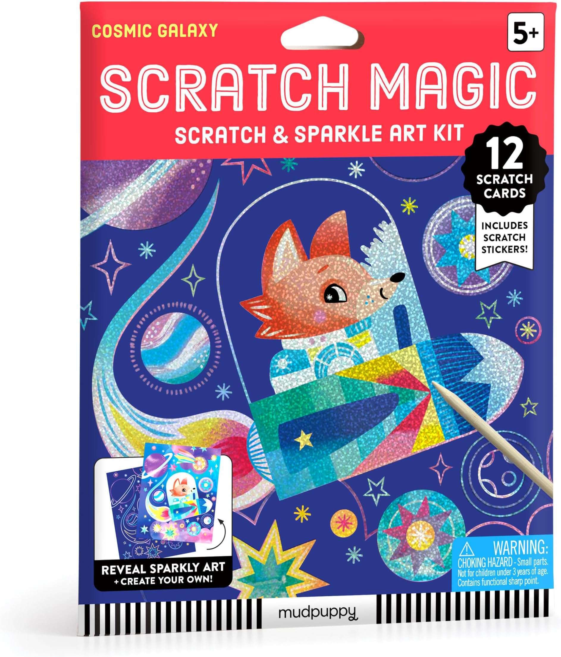 - Mudpuppy Cosmic Space - Scratch & Sparkle Art Activity Kit Featuring Fun Illustrations of Outer Space for Children Ages 5 and Up