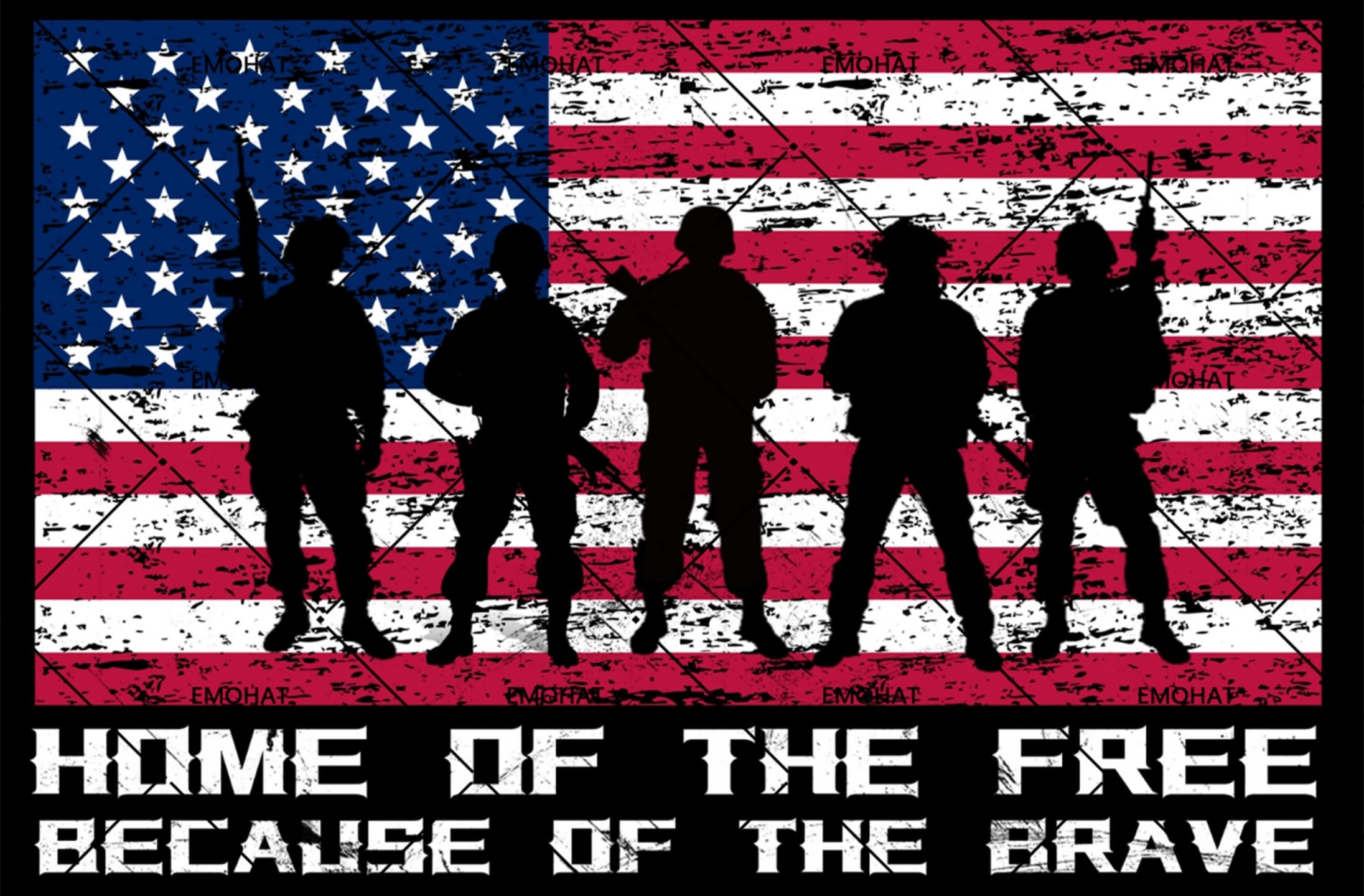 4th of July Independence Day, Home Of The Free Because Of The Brave Patriotic Soldier Metal Tin Sign, Man Cave Bar Metal Sign 12x8 Inch
