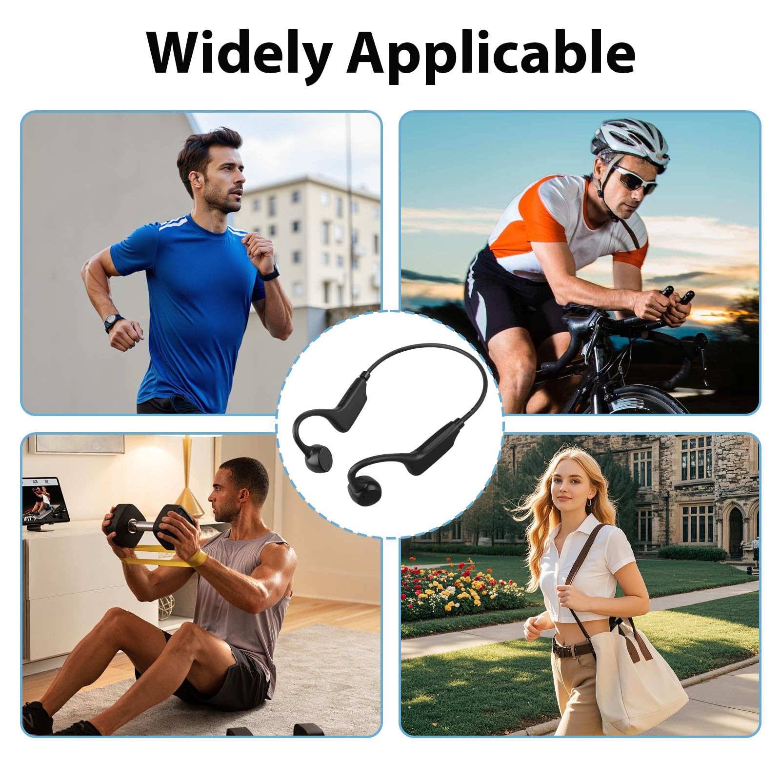 Casque Conduction Osseuse Ecouteurs Bluetooth sans Fil V5.3 HiFi Stéréo Sport avec HD Micro Casque de Sport étanche IPX8 pour Course à Pied Natation Cyclisme Fitness Bureau