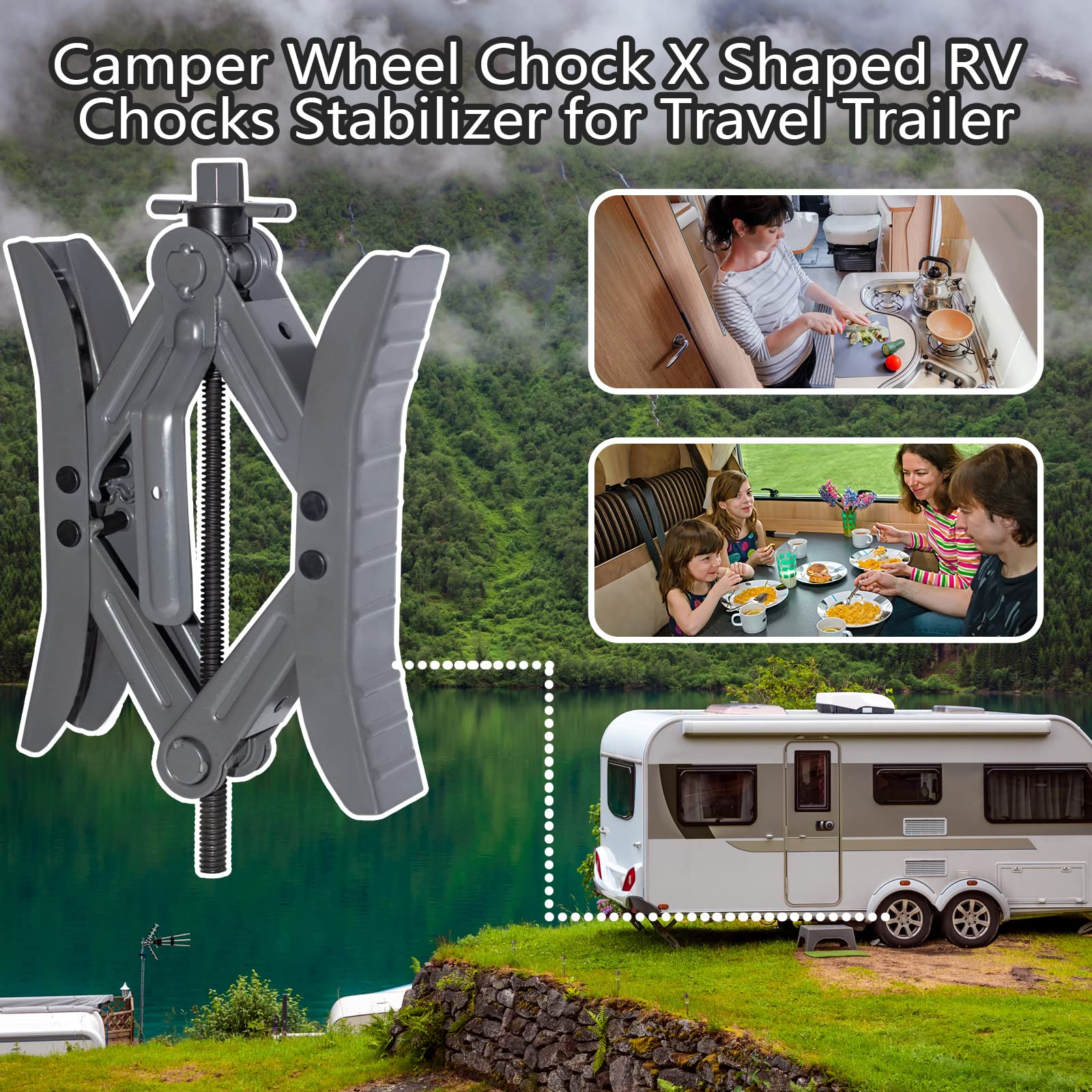 RVPNR Camper Wheel Chock Stabilizer, RV X Chocks Wheel