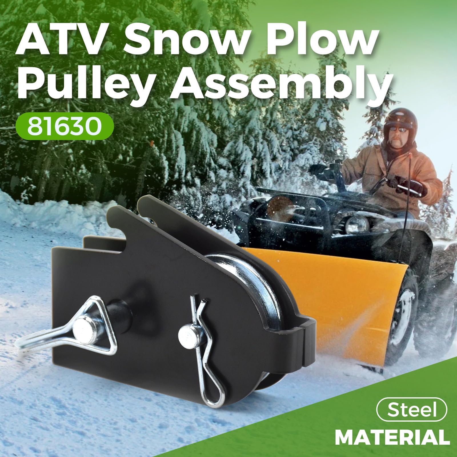 ATV Snow Plow Pulley Upgrade Kit – For ProVantage 78100 & 92100 Plow Base – Replaces 81271