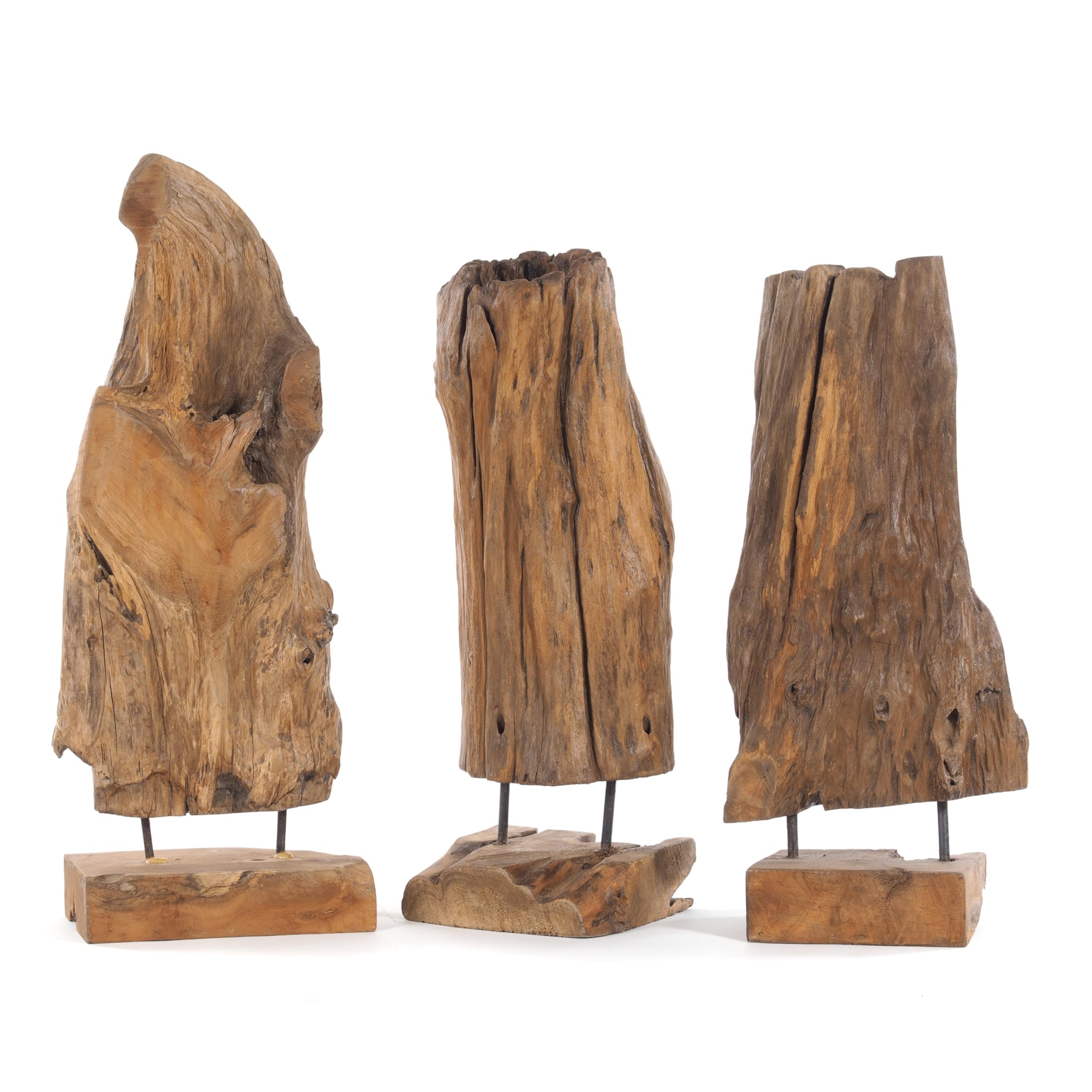 TREIBHOLZ SKULPTUR | 80cm, Teakholz | Wurzel Deko Figur, Wurzelholz Statue, Teak Holz Unikat Aufsteller, Holz Skulptur naturgewachsen