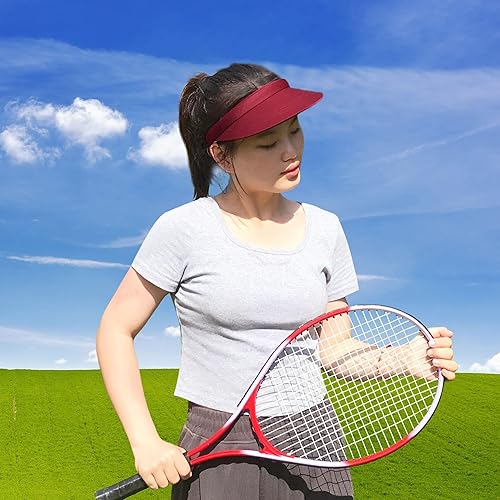 Miniatura 4 de Paquete de 2 viseras para mujeres y hombres, sombrero de sol con clip, ajustable, gorra deportiva de ala ancha