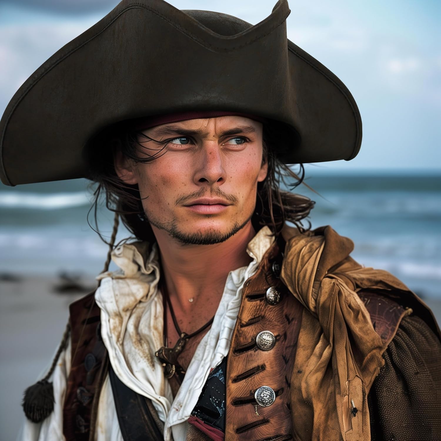 HOMELEX Pirate Hat for Women & Men Colonial Tricorn Halloween Adult Revolutionary war Costume Accessory - Image 5