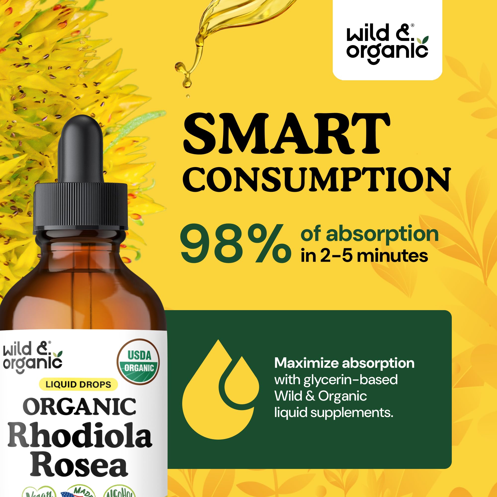 USDA Organic Rhodiola Rosea Tincture - Relaxation & Mood Support - 4 oz — Amazon image 4