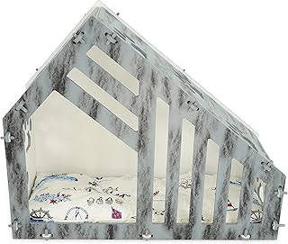 SUSSEXHOME Pets 14.2 x 24.4 x 29.5 Inches Pet Tent Bed - Scratch Resistant Cozy Covered Cat Bed for Indoor Cats - Bottom Padded Cat Cave Bed - Gray