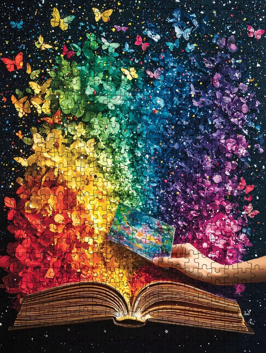 Puzzle 2000 Pezzi, Libri A Colori 3D Puzzle per Adulti Impegnativo, Educa Puzzles Artistico, Divertente E Stimolante Puzzles Decorativo per La Famiglia, Regalo e Decorazione Pareti DX0YL6-122