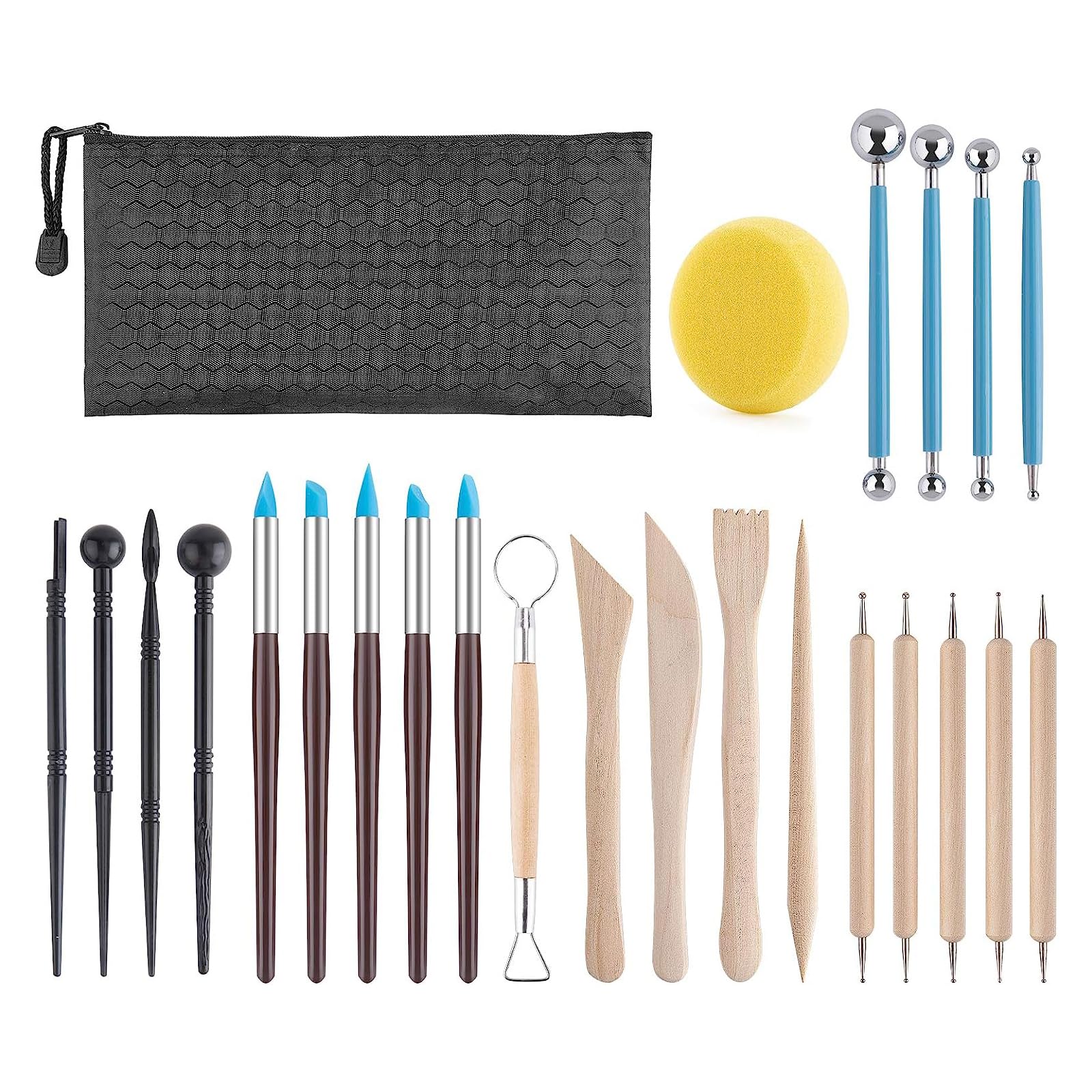 Sponsored Ad – 25Pcs Clay Tool Kit, Polymer Clay Tools, Ceramic Clay Sculpting Tool Kit, Air Dry Clay Tool Set for Adults, Children, Pottery Crafts, Baking, Carving, Drawing, Stippling, Molding, Modeling