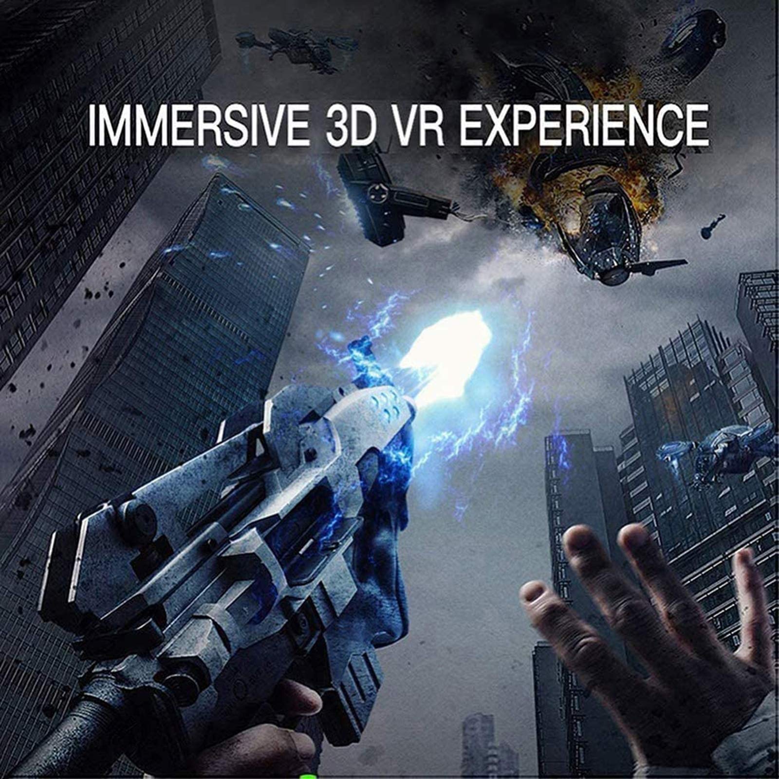 Occhiali VR 3D, Realtà Virtuale Visore, Realtà Virtuale VR Occhiali con Controller Bluetooth, Sportello Auricolare per Smartphone 4,5-6,0 Pollici