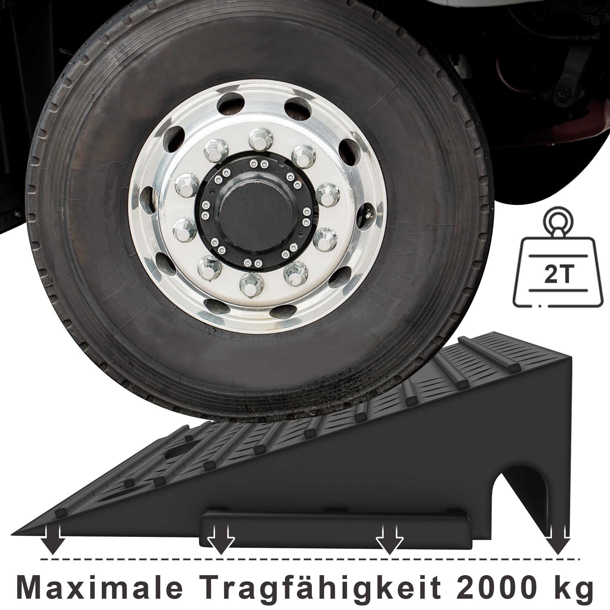 YRHome Gumowa rampa najazdowa, 10 cm, z uchwytem do łatwego przenoszenia, do samochodu, motocykla, wózka inwalidzkiego, 2 sztuki