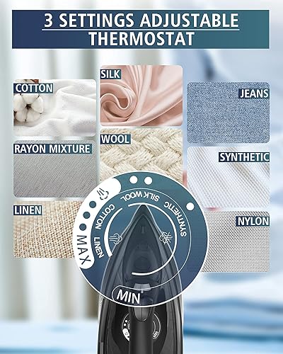 Miniatura 9 de Juego de plancha de vapor para el hogar, planchado eficiente, fácil de transportar, adecuado para todo tipo de prendas