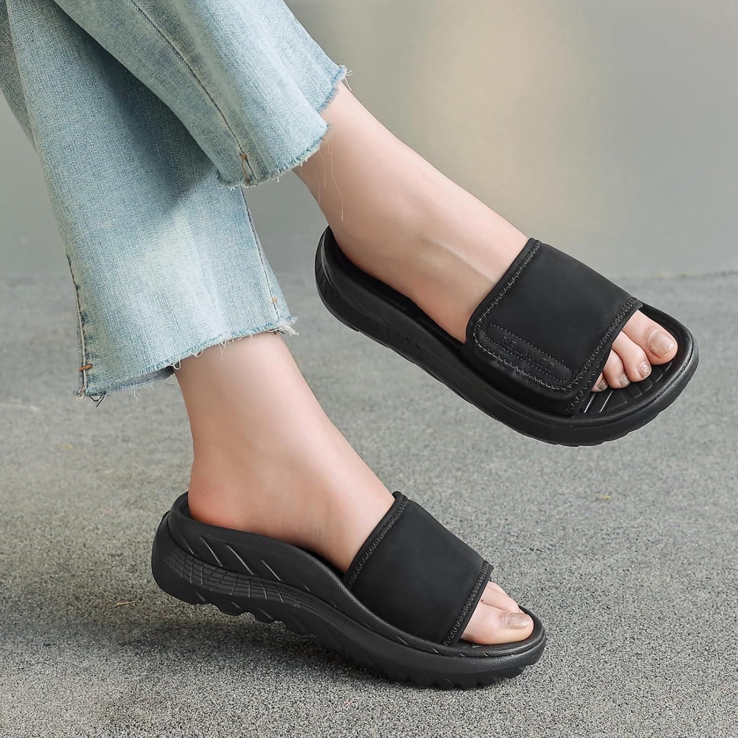 Recovery Slides for Men – Orthotic Arch Support Women’s Recovery Sandals, Comfortable Cushioned Sport Slippers for Plantar Fasciitis, Open Toe Slip On Shoes, Reduce Foot, Joint & Back Stress - Image 2