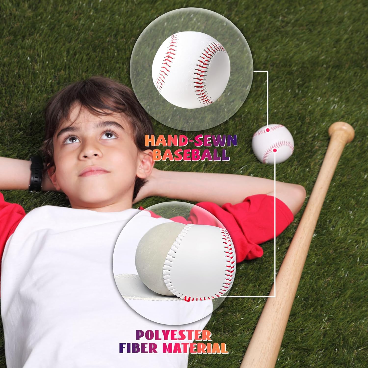 Youth 8U T-Ball Safety Baseballs - Reduced Impact Soft Practice Balls for Kids, League Play & Training Drills (Bucket of 24, Unmarked for Autographs, Hitting, Batting, Fielding)