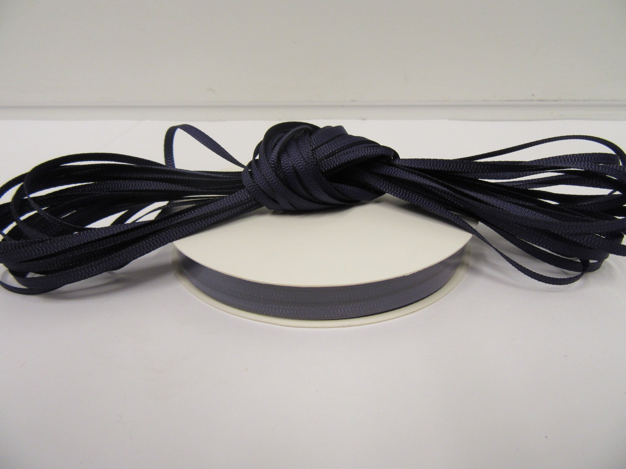 1 roll of 3mm x 50 metres Grosgrain Ribbed Ribbon Navy Dark Blue Double Sided 3 mm