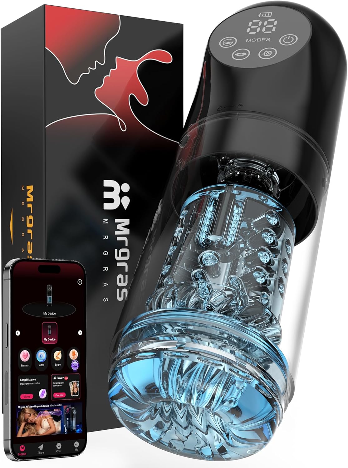 Male Masturbator Sex Toys for Men - AI Sync Male Sex Toy 9S Penis Pump & 9 Thrusting Rotating & 9 Vibrating Sucking Licking Modes Pocket Pussy Stroker Mens Sex Toy with LCD APP for Adult Toys & Games