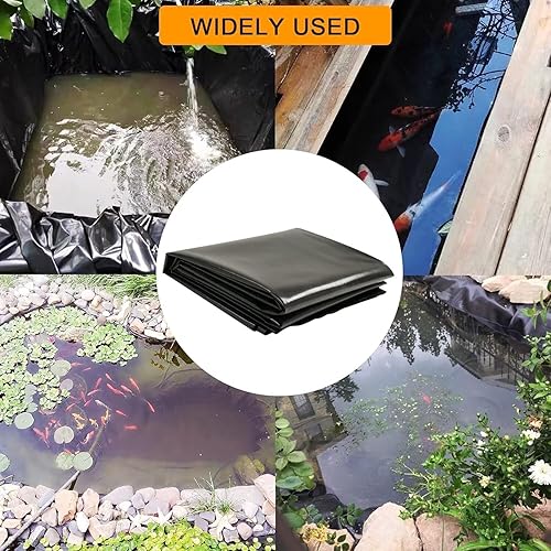 Miniatura 7 de Doniks Forro de 13 x 20 pies de 20 mil, LDPE para fuente de agua y jardín de agua con cascada negra, revestimiento Koi de fácil corte