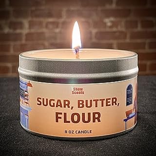 Suger Butter Flour - Warm Apple Pie Scented Candle - Handmade in The USA Vegan and Cruelty Free 40 Hour Extended Burn time (8 oz. tin)