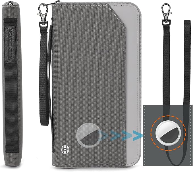 RFID Large Travel Passport Wallet with Airtag & Card Holder - Women Men, Lightwe