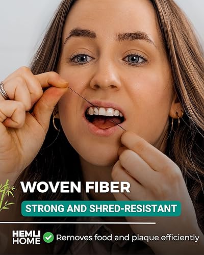 Miniatura 5 de Recambios de hilo dental de carbón de bambú, fibras tejidas de bambú, 5 x 33 yardas, hilo dental orgánico recargable, hilo dental natural, hilo