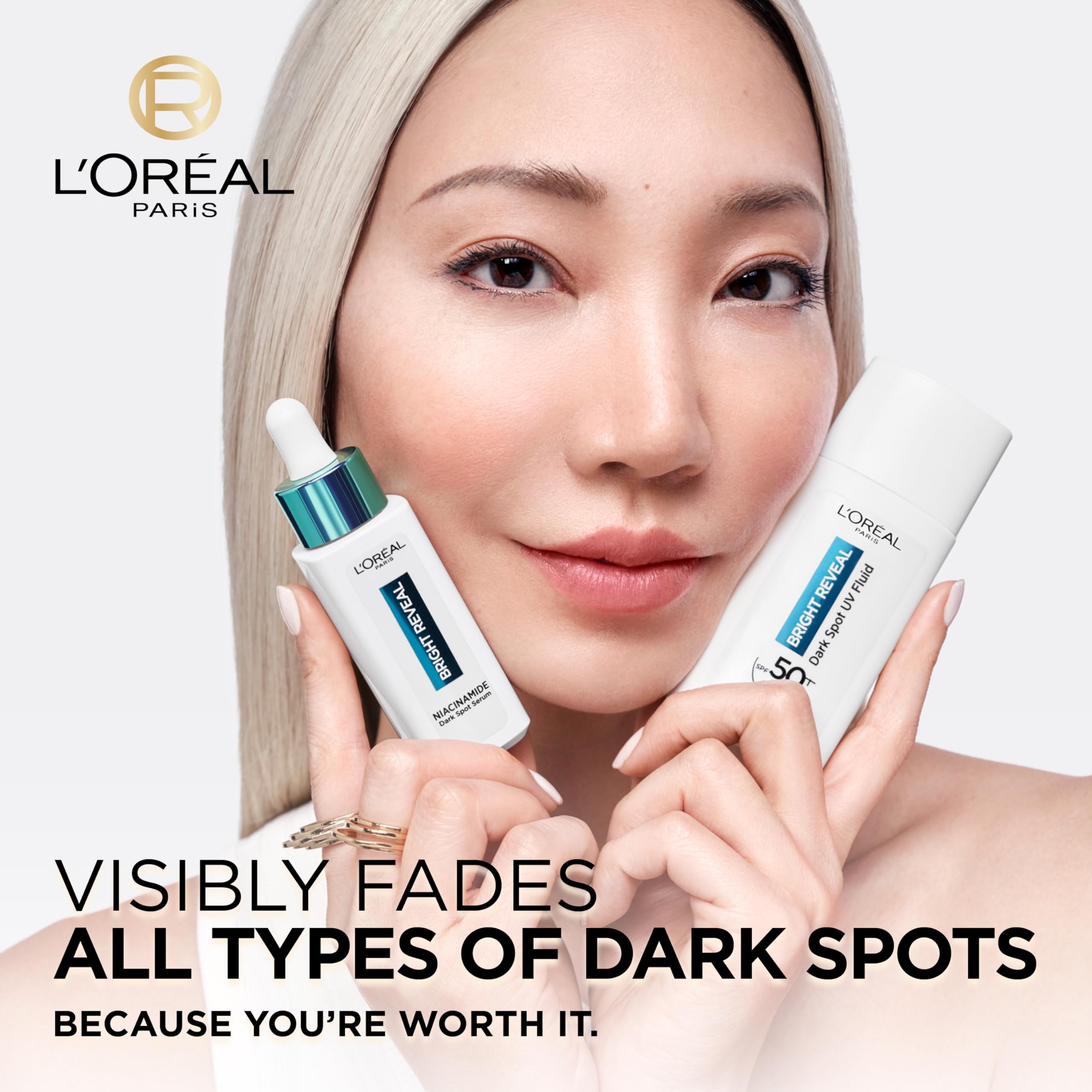 L'Oréal Paris Bright Reveal Niacinamide Dark Spot Routine, Niacinamide Dark Spot Serum + UV Fluid SPF50+ - Image 2