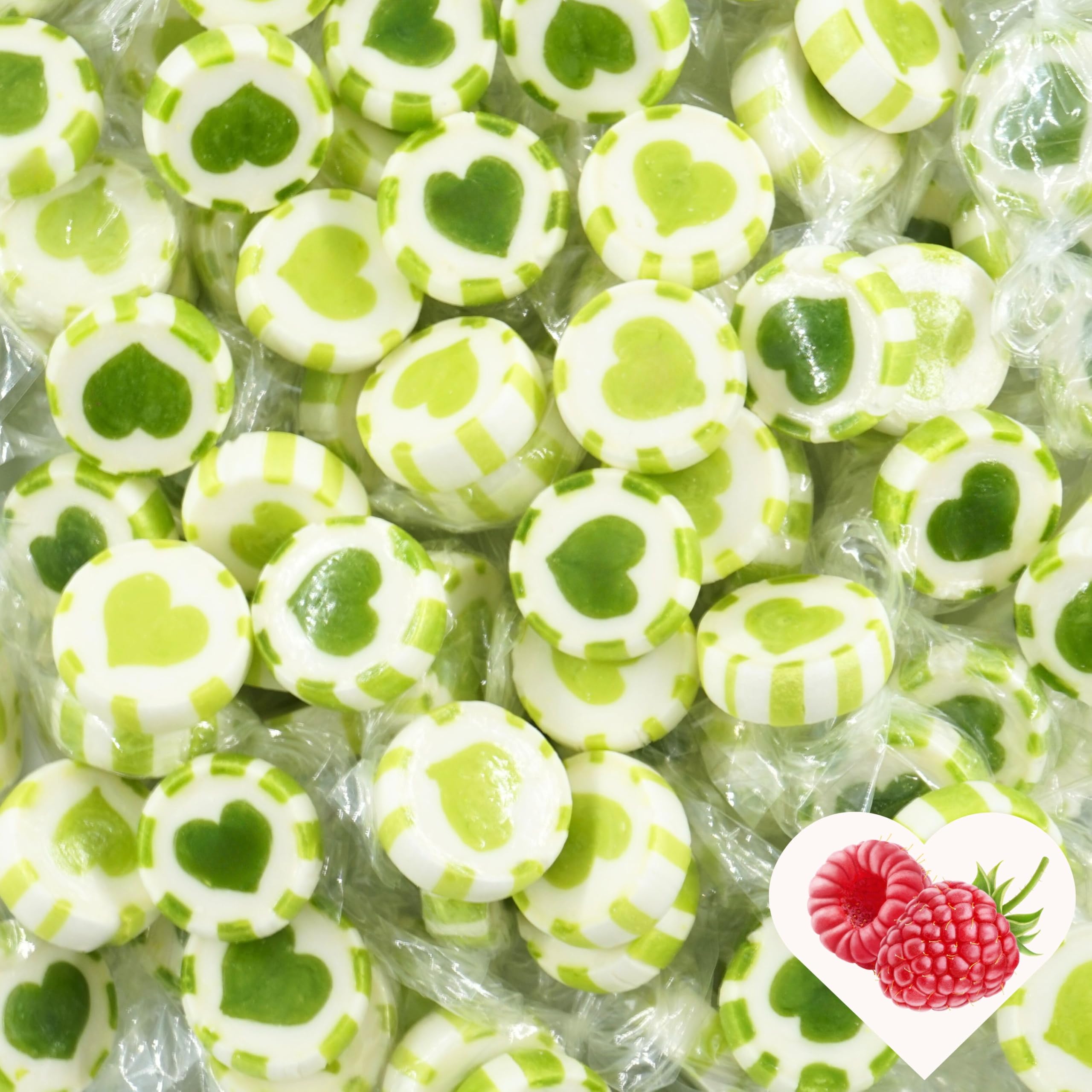 EinsSein Caramelos Corazón Verde-Blanco 5kg | Dulces en Forma de Corazón para Boda Bautizo Cumpleaños Comunión | Candy Bar Sweet Table Decoración de Mesa Regalos de Boda