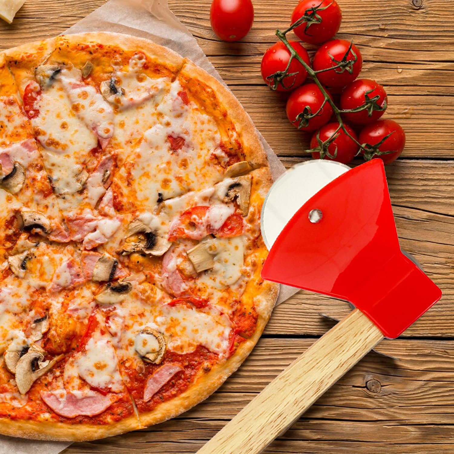 Voarge Pizza Cutter, Axe-Shaped Pizza Cutter, Pizza Cutter, Hand Pizza Cutter, Stainless Steel for Pizza Waffles and Pancakes — Amazon image 4