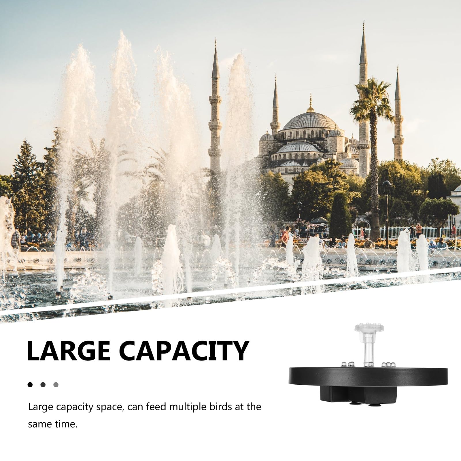 Healifty Fuente Solar y Luz Led con Bomba de Agua 200l/h Diseño Redondo de Abs, Ahorro de Energía para Estanque Exterior para Jardín y Piscina