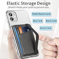 Vista 3 de Funda tipo cartera para teléfono, tarjetero para la parte posterior del teléfono, funda de piel con tapa compatible con iPhone, Samsung Galaxy