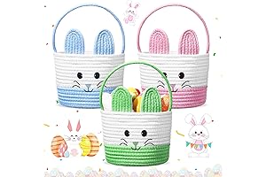 3-Piece Easter Egg Hunt Baskets for Hopping Fun