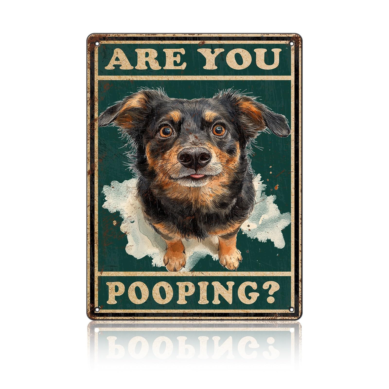 Bathroom Sign Dog Wall Decor Funny Metal Of Tin Aluminum Signs For Home Garden Yard Outdoor Metal Tin Sign 8X12 Inch