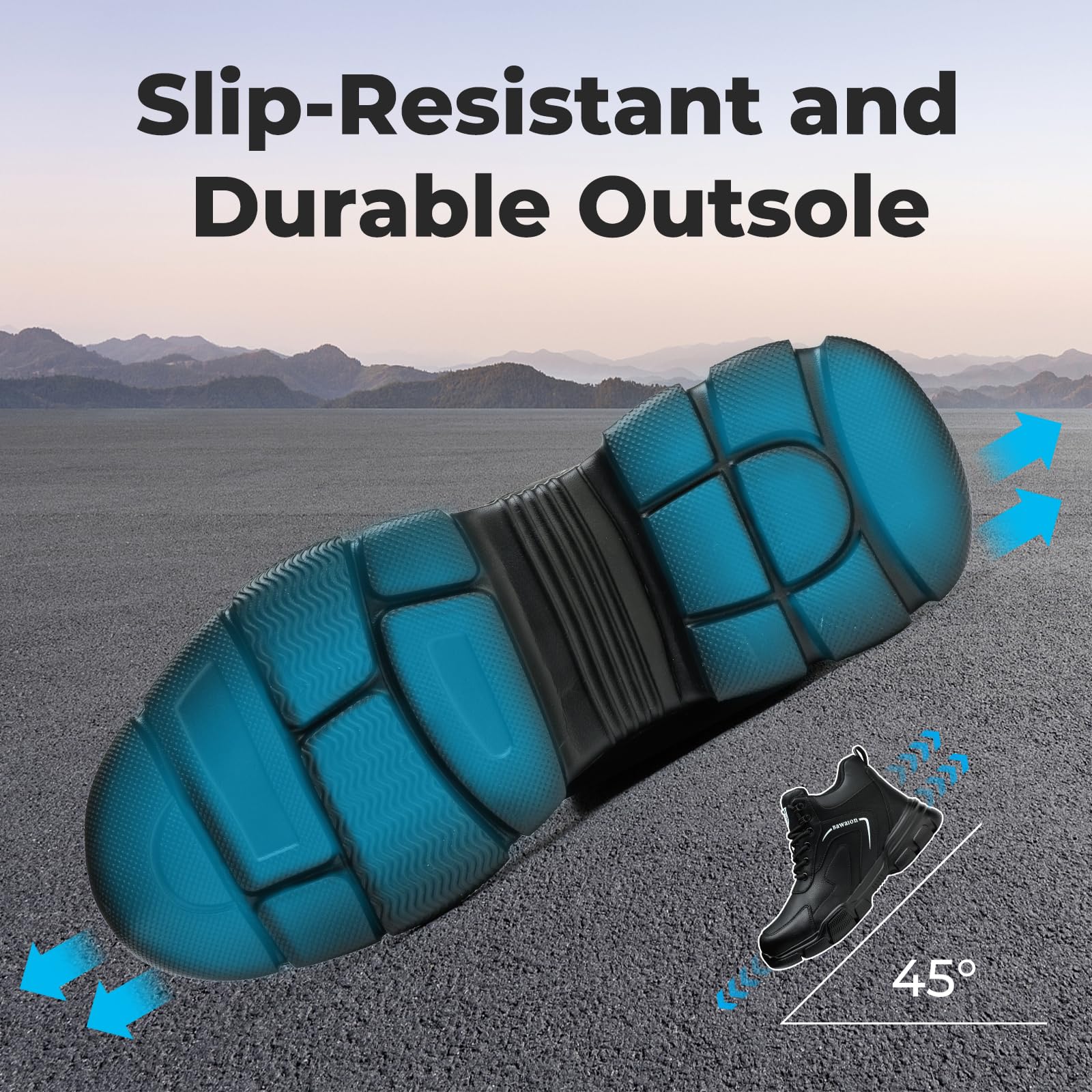 Nasogetch Scarpe Antinfortunistiche Uomo Donna Alte Scarpe da Lavoro Impermeabile Stivali da Lavoro Leggere Comode con Punta in Acciaio