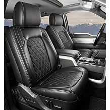 Umbrauto Custom Seat Covers for Silverado, Waterproof Nappa Leather Full Set Seatcovers for Chevy Silverado/GMC Sierra 2007-2013 & 2019-2025 2026 1500, 2020-2026 2500HD 3500HD Crew/Double/Extended Cab